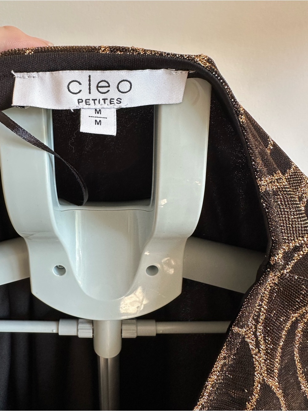 cleo Black Blouse with Gold Wave Pattern - Picture 6 of 7